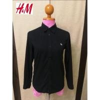 ราคา H&M Brand_2nd hand เสื้อเชิ้ตแขนยาวสีดำ วัสดุผ้าฝ้าย​ ​%/Size 11-12Y US/ Made in Bangladesh/แท้มือสองกระสอบนำเข้า​ (23045865519)