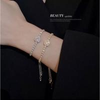 ราคา สร้อยข้อมือรูด สีทองเพชรczแท้ ตัวเรือนสแตนเลสสติลแท้ ไม่ลอกไม่ดำ (21839017132)