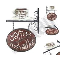 ราคา ป้ายแต่งร้านกาแฟ ป้ายแต่งโรงรถ ร้านเหล้า ป้ายสังกะสีวินเทจ Coffee Fresh and Hot (2 ด้าน) (10302235455)