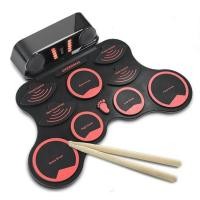 ราคา ﻿กลองไฟฟ้า Electric Drum Pad Kit Digital Drum มีแบตเตอรี่ และ ลำโพงในตัว KONIX HAND ROLL ELECTRONIC DRUM (4935160730)