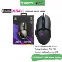 ราคา Nubwo X54SMOUSE(เม้าส์)OPTICAL GAMING รุ่นERGONOMIC X54S(ประกัน2ปี) (10498724442)