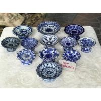 ราคา คละแบบคละลาย พานเชิงลายครามวาดลาย Antique Painted Blue And White Porcelain Stem Dishes (26601345694)