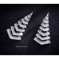 ราคา ต่างหูเพชรซีกงานเพชร CZ แท้ (259674399)