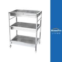 ราคา HomePro ชั้นคว่ำจานสเตนเลส 3 ชั้น มีล้อ HEFTY แบรนด์ KECH (21694866927)