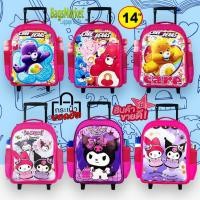 ราคา bagsmarket กระเป๋าเป้ล้อลาก กระเป๋านักเรียน ขนาดกลาง14"M ลายใหม่ CareBears/Spiderman/Batman (22580174151)