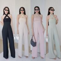 ราคา FashionHit•จั้มสูทเกาะอกขายาวผูกคล้องคอผ้าซีทรู•[TAG-INTUON]อกแต่งชีทรูบางๆยับๆนิดๆ กางเกงกระบอกทรงสวย ผ้าดี สวยแพง (25613750586)