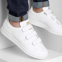 ราคา [ของแท้] Adidas Stan Smith White Gold Metallic' FX5508' Shoes รองเท้า สำหรับขาย (25204631399)