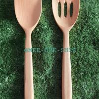 ราคา ชุดตะหลิวไม้ 2 ชิ้น (ตะหลิวผัด & ตะหลิวร่อง) ทำจากไม้มันปลา/ ไม้จะบก เหมาะสำหรับผัดและทอดอาหาร (6935256428)