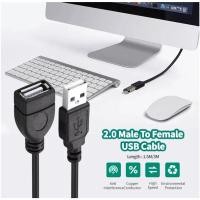 ราคา สาย USB 2.0 M/F ต่อเพิ่มความยาว USB EXTENSION CABLE สายงานดี สีดำ ความยาว 1.8 เมตร (24021793264)