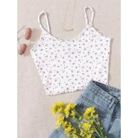 ราคา SHEIN.Anda53เสื้อสายเดี่ยวครอปลายดอกไม้แดง พร้อมส่ง (8960135155)