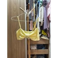 ราคา บราไหมพรมผ้าร่อง สีเหลือง pastel สม้อคหลัง อกยืดได้ถึง34 มือ1 (27050145112)