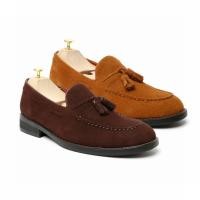ราคา BROWN STONE VELVET TASSEL LOAFERS MOC TOE SUEDE COLLECTIONS (13007865591)
