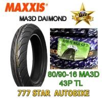 ราคา ยางนอก MAXXIS รุ่น MA3D DAIMOND (ยางเรเดียลไม่ใช้ยางใน) 80/90 ขอบ 16 (43P) T/L = 1 เส้น **ยางใหม่*** (5466990870)