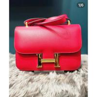 ราคา Hermesคอนสแตนท์ 24 cm.แดงผู้ดีลัคชู สะพายข้าง/ครอสบอดี้ได้ (23439915197)