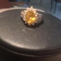 ราคา แหวนทองเหลืองหุ้มทองคำแท้ 100% พลอยสีเหลืองเสาขอเหมือนแท้มากสวยมาก (2614440853)