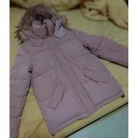ราคา H&M เสื้อกันหนาว สีนู้ดชมพู มีฮู้ดแต่งเฟอร์ (25917810081)