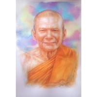 ราคา หลวงพ่อเปิ่น วัดบางพระ จ.นครปฐม ภาพวาดสีน้ำ บนกระดาษ Canson 320 แกรม ขนาด A3 งานวาดต้นฉบับ ไม่ใช่ภาพพิมพ์หรือโปสเตอร์ (11014428652)