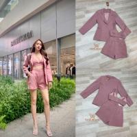 ราคา Set เสื้อครอป + เสื้อสูท + กางเกงขาสั้น งานป้าย S M L (19418750894)