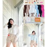 ราคา เสื้อครอปเชิ้ตเว้าไหล่ดึงยางไหล่เบาๆ แขนยาวจั้มปลายแขนเรียบๆ น่ารักๆ ใส่ทำงานใส่เที่ยวได้หมด เสื้อผ้าสาวอวบอ้วน พลัสไซส์ (23026471596)