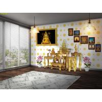 ราคา วอลเปเปอร์ติดผนัง ลายไทย ตกแต่งห้องพระ ลายดอกดาว (สีทองพื้นขาว) (4550935906)