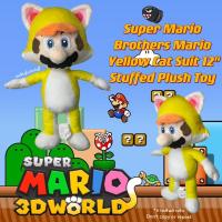 ราคา ตุ๊กตามาริโอ ชุดแมว น่ารักมาก ภาค Super Mario 3D World Super Mario Brothers Mario Yellow Cat Suit 12" Stuffed Plush Toy (18677106936)