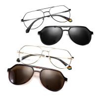 ราคา แว่นสายตา Polaroid รุ่น PLD 6156 ทรงนักบิน มีคลิปออน กัน UV400 Polarized ตัดแสงสะท้อน ขนาด 56mm (17097624512)