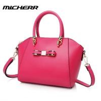 ราคา พร้อมส่ง กระเป๋าถือและสะพายข้างแฟชั่นเกาหลี ยี่ห้อ MICHERR แท้ รหัส AL-880-L ขนาดใหญ่ สีบานเย็น (1514678510)