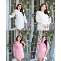 ราคา เดรสออกงานสำหรับสาวไซส์ใหญ่ ชุดทำงาน ชุดใส่ทำงาน ชุดแซก เดรสคลุมเข่า ชุดออกงาน ไซส์ใหญ่ สาวอวบ คนอ้วน เสื้อผ้าไซส์ใหญ่ (22813001498)