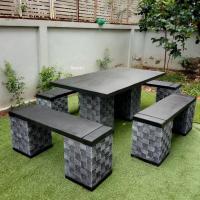 ราคา โต๊ะปูนสนาม สไตล์โมเดิร์น ชุด 8 ที่นั่ง สไตล์โมเดิร์น ขนาด 150*80 cm. วัสดุเป็นปูนแผ่นเสริมเหล็ก ส่งตรงจากโรงงาน (23032151964)