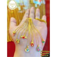 ราคา สร้อยคอเงินแท้ จี้ทองแท้ 99.99 %น้ำหนัก 0.1 กรัม (22976702730)