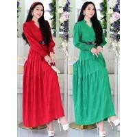 ราคา เดรสยาว เดรสยาวแขนยาว เดรสอลัง มาพร้อมเข็มขัดสวยๆ งานป้าย love lady (11984723908)