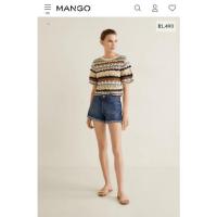 ราคา กางเกงยีนส์สั้น Mango แท้ สไตล์เดนิม Dark wash เอวกลาง กระเป๋าห้าช่อง กระดุมด้านหน้า (10084016363)