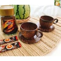 ราคา Silver แก้วกาแฟไม้ตาลพร้อมจานรองและช้อน 2 ชุด Thanks (26900922927)