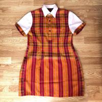 ราคา เดรสลำลอง*สั่งตัดค่ะ*ลายผ้าขาวม้า สีส้ม (6212486450)