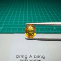 ราคา บุษราคัม (yellow sapphire) 2.07 ct (8.1x6.4x4.2)มม พลอยสีเหลืองทองสวย ใสสะอาด (23851076405)