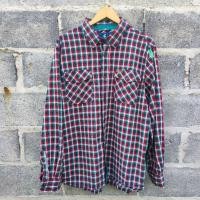 ราคา เสื้อเชิ๊ต Rocawear Classic Red Blue Plaid Nostrand Ave Work Shirt (26506449057)