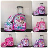 ราคา กระเป๋านักเรียน 16นิ้วเซต 3 ใบ หน้านูน 3 มิติ กระเป๋าล้อลากเด็กอนุบาล เพิ่มล้อลากได้ใช้งานได้ 2 แบบ ลากได้หรือสะพายได้ (25575605996)