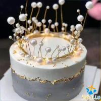 ราคา Apollo มงกุฎแต่งเค้ก มงกุฏไข่มุก ตกแต่งเพิ่มความน่ารัก เค้ก DIY อุปกรณ์ทำเค้ก Cake crown (24281038477)