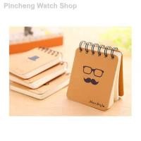 ราคา ▦สมุดโน๊ตขนาดเล็กลายหนวด กระดาษคราฟท์ แบบห่วงบน จดบันทึก แบบพกพา ขนาด 8.5*9.5 ซม.#H027 (8599249239)