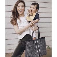 ราคา Tory Burch Gemini Link Tote สีดำ แท้ % (885630701)