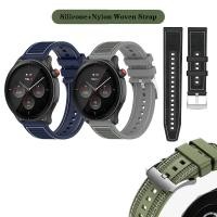 ราคา 22 มม.ใหม ่ ซิลิโคน + ไนลอนทอสายรัดสําหรับ Huami Amazfit GTR2 GTR3 Pro GTR4 GTR 2e 3 4 / Balance (28001060958)