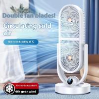 ราคา พัดลมตั้งโต๊ะ USB ชาร์จแบบพกพาสํานักงานหอพักนักเรียนเงียบเขย่าหัวเสียงสองหัว Remote Con (27107629703)