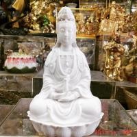 ราคา เจ้าแม่กวนอิมนั่ง กวนอิม พระโพธิสัตว์กวนอิม งานเซรามิคฮกเกี้ยน ดินขาวทั้งองค์สวยงาม สูง 9 นิ้ว 观音 (15486306599)