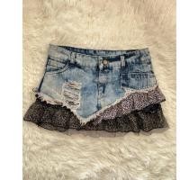 ราคา กระโปรงยีนส์สั้น เอวต่ำ Y2K size S (25116866449)