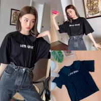 ราคา (ลด 50% สูงสุด 100.- ใส่โค้ด INCLZ15) เสื้อยืดปกคอลูกไม้ miu miu (10548075092)