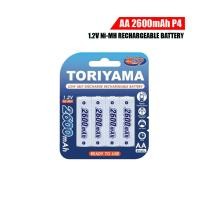 ราคา Toriyama AA 2600mAh ถ่านชาร์จ แพ็ค 4 ก้อน แบตเตอรี่ (23585248781)