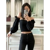 ราคา Ivory&White: Nikki Top in Black (4119856612)