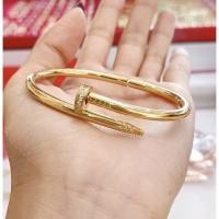 ราคา #กำไลตะปูสีทองฝังเพชร#กำไล (18352349831)