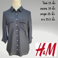 ราคา H&M เสื้อมือสอง เสื้อผ้าชีฟองสีดำ ทรงสวย SIZE 34 (26150945075)