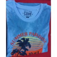 ราคา เสื้อยืดชาย ลายต้นมะพร้าว ยี่ห้อcove (2312121366)